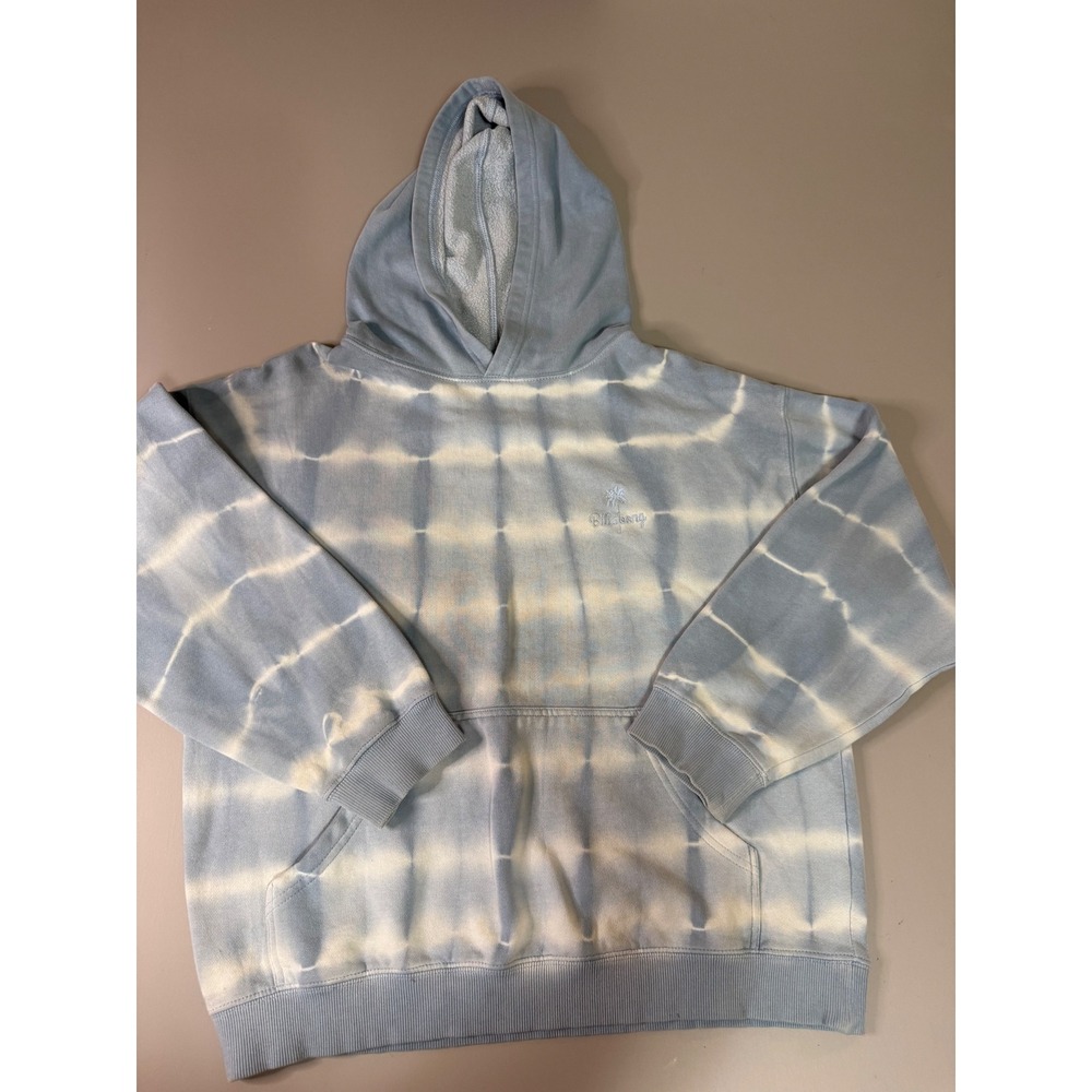 Billabong Blue Tie Dye Palm Tree Embroidered Pullover Hoodie XS